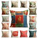 Christmas Santa Reindeer Cotton Linen Throw Pillow Case Sofa Car Gifts Cushion Cover