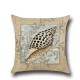 Conch Seahorse Seashell Cushion Cover 45*45cm Cotton Linen Wedding Decor Throw Pillow Case