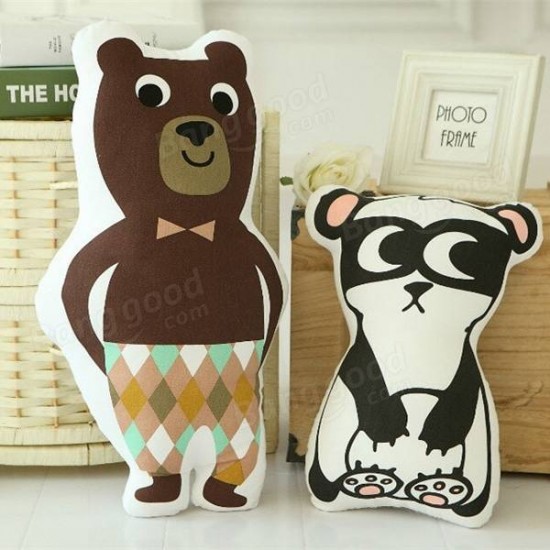 Cool Cute Robot Panda Brown Bear Throw Pillow Sofa Bed Car Office Cotton Cloth Cushion Home Decor