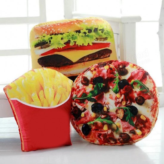 Creative Squishy 3D Pizza Cola Potato Hamburger Chips Pillows Food Cushion Birthday Gift Trick Toys