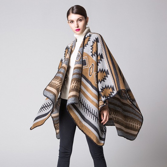 WX-19 Geometric Puzzle Cloak European Indian Style Fashion Air Conditioning Shawl Travel Blanket