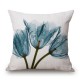 Ink Painting Flowers Cotton Linen Pillow Case Tulips Sofa Cushion Cover 45x45cm