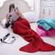 Knitted Handmade Mermaid Tail Blankets Yarn Crochet Mermaid Blanket Kids Throw Wrap Super Soft Sl