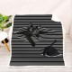 Stripe Pattern Cat Cartoon Blanket Coral Fleece Lunch Break Sofa Blanket Air Conditioning Blanket