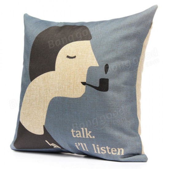 Tobacco Pipe Pattern Cotton Linen Home Car Pillow Case