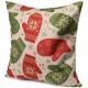 Vintage Christmas Series Deer Throw Pillow Case Linen Cotton Square Sofa Cushion Cover