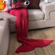 Yarn Knitted Mermaid Tail Blanket Handmade Crochet Throw Super Soft Sofa Bed Mat Sleeping Bag