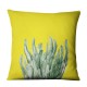 Yellow Succulent Cactus Linen Pillow Case Home Fabric Sofa Cushion Cover