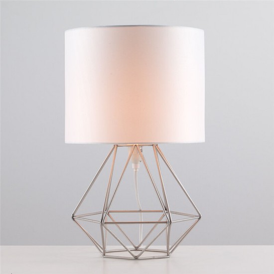 Hollowed Out Modern Desk Lamp Bedroom Bedside Geometric Table Lamp With Shade