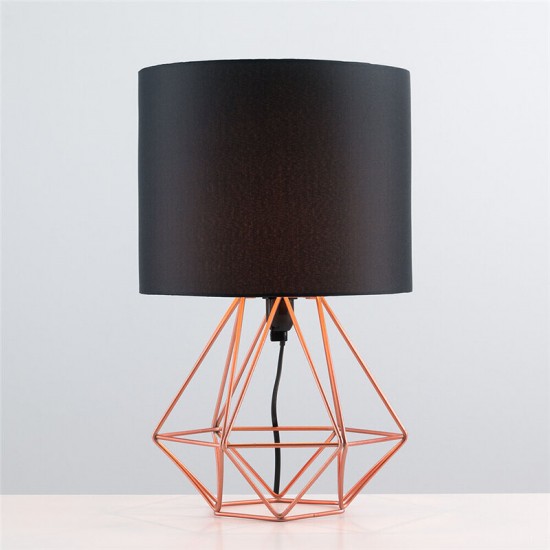 Hollowed Out Modern Desk Lamp Bedroom Bedside Geometric Table Lamp With Shade