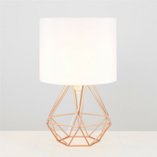 Hollowed Out Modern Desk Lamp Bedroom Bedside Geometric Table Lamp With Shade