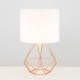 Hollowed Out Modern Desk Lamp Bedroom Bedside Geometric Table Lamp With Shade