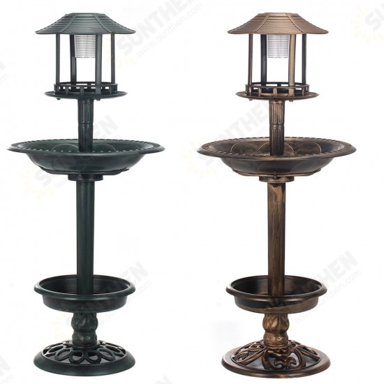 Bird Bath Feeder Garden Solar Light Feeding Outdoor Food Station Courtyard Pool Pet Supplies Drinking Bowls Drinker