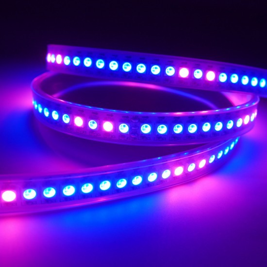 WS2812 WS2812B 2M 144 LEDs/M 5050 RGB LED Strip Addressable Light Tube Waterproof IP67