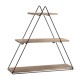 3-Tier Triangular Wall Mounted Shelf Floating Shelves Metal Display Rack Home Hanging Stand Decor For Living Room Office Bedroom