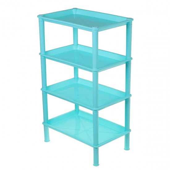 4 Layers Bathroom Storage Rack Shelf Plastic Assembles Storage Basket Rack Kitchen Living Room Organizer Landing Shelf