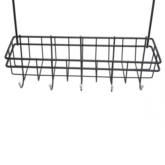 5 Tiers Iron Wall Mount Kitchen Freezer Door Spice Rack Storage Shelf Cabinet Organizer Fridge Holder