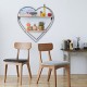 Heart-shaped Wooden Wall Shelf 2 Layers Vintage Storage Wall Mounted Display Floating Rack for Kitchen Living Room Office