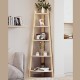 Stylish Corner Ladder Shelving Unit 5 Tier Wall Leaning Bookcase Storage Display Book Accessories Storage Stand