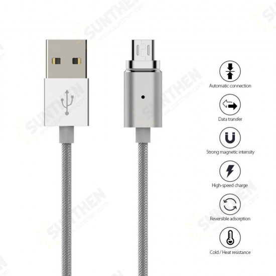 Magnetic USB to Micro USB Cable Fast Charging Data Transmission Cord Line 1m long For Samsung For Xiaom