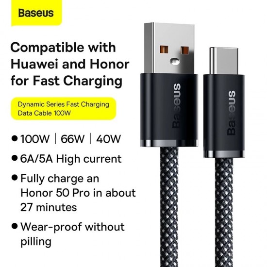 100W/66W/40W USB-A to USB-C Cable Fast Charging Data 480Mbps Transmission Cord Line 2m long