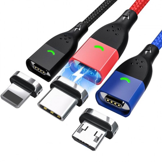 3A Magnetic Data Cable USB Type-C Micro USB Fast Charging Cord for Samsung Galaxy Note S20 ultra Huawei P40 Pro OnePlus 8Pro OnePlus 8T