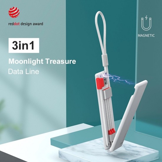 3 in 1 Moonlight Treasure Micro USB Type-C Magic Box Data Cable for iPhone 12 Pro Max for Samsung Galaxy Note S20 ultra Huawei Mate40 OPPO VIVO