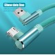 USB-C/Micro USB/Apple to USB-A Cable 90° Double Elbow Game Fast Charging Data Transmission Cable 1m/2m For iPhone Samsung iPad MacBook Air Mi10 Huawei