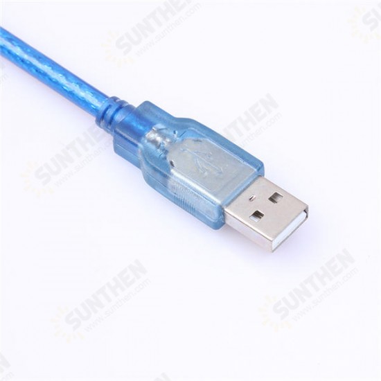 Transparent Blue USB 2.0 Type A Female to A Male Extension Cable