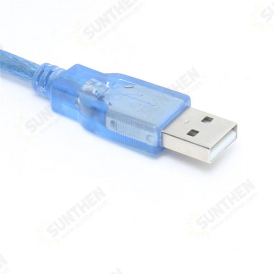 Transparent Blue USB 2.0 Type A Female to A Male Extension Cable