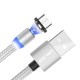 3 in 1 Magnetic LED Micro USB Type-C Braided Fast Charging Data Cable for Samsung Galaxy S21 Note S20 ultra Huawei Mate40 P50 OnePlus 9 Pro OPPO