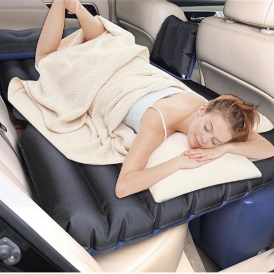 SUV Inflatable Air Mattresses Car Back Seat Sleep Bed Camping Travel Flocking Pad Cushion