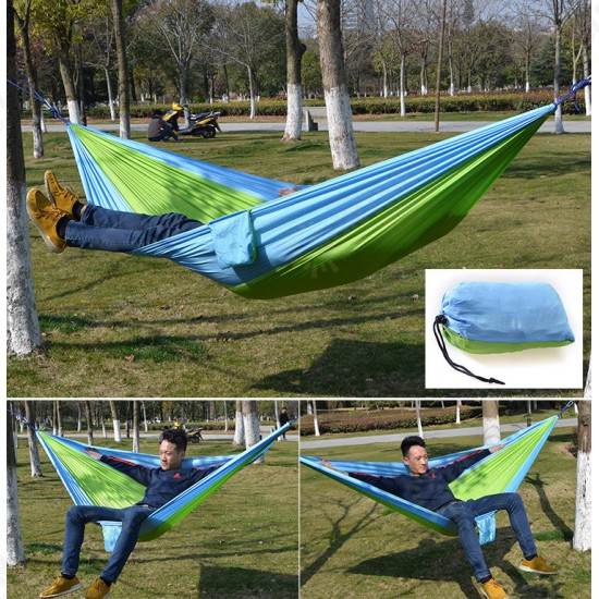 Outdoor Camping Hammock Parachute Cloth Lightweight Nylon Portable Hammock For 1-2 People 260 x 140CM