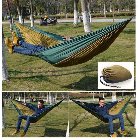 Outdoor Camping Hammock Parachute Cloth Lightweight Nylon Portable Hammock For 1-2 People 260 x 140CM