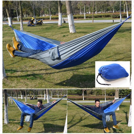 Outdoor Camping Hammock Parachute Cloth Lightweight Nylon Portable Hammock For 1-2 People 260 x 140CM