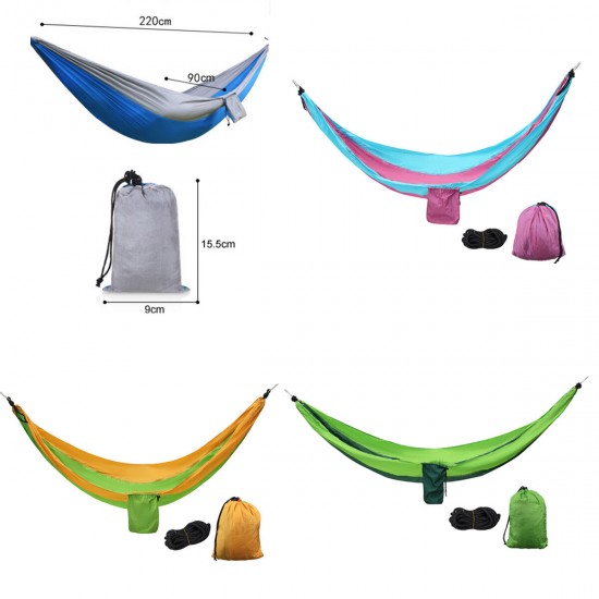 Single People Hanging Swing Bed Camping Hammock Outdoor Garden Travel with Storage Bag Carabiner Max Load 300kg