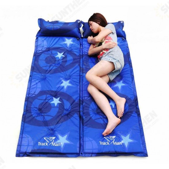 TM2106 Outdoor Self Inflatable Mattress Camping Moisture-proof Sleeping Pad With Pillow