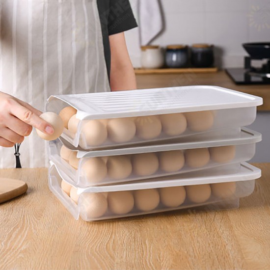 18 Grid Kitchen Egg Storage Eggs Holder Stackable Freezer Dust-proof And Portable Egg Storage Container