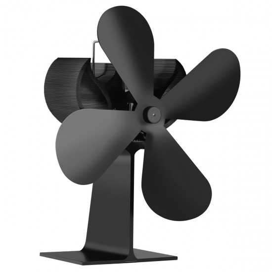 2 Pcs FFAN01 4 Blade Fireplace Fan Eco Friendly Quiet Winter Thermal Heat Power Fan Wood Burner Stove Fan Home Travel - Black