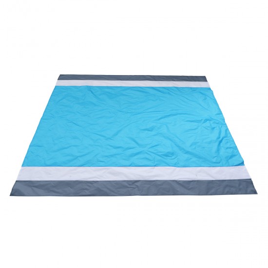 210x200cm Waterproof Beach Blanket 4-6 Persons Lightweight Sand Resistant Beach Mat Picnic Mat with Storage Bag Peg for Camping Hiking