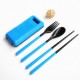 3 Pcs ABS Fork Spoon Chopstick Folding Tableware Camping Picnic Travel Portable Chinese Dinnerware Sets