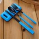 3 Pcs ABS Fork Spoon Chopstick Folding Tableware Camping Picnic Travel Portable Chinese Dinnerware Sets