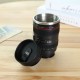 400ML Camera Lens Coffee Mug Stainless Steel Water Cup Photographer Gift Coffee Cup with Sucker for Camping Travel