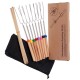 8PCS Roasting Sticks Telescoping 12inch-32inch Smore Sticks Skewers Set with Wooden Handle for BBQ Hot Dog Fork Fire Pit Camping Cookware