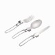 3 Pcs Tableware Set Stainless Steel Knife Fork Spoon Dinnerware Set Portable Outdoor Camping Picnic with Storage Bag