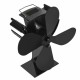 4-Blade Temperature Display Heat Powered Stove Fan Burner Ecofan Quiet Homeuse Fireplace Fan Efficient Heat Distribution