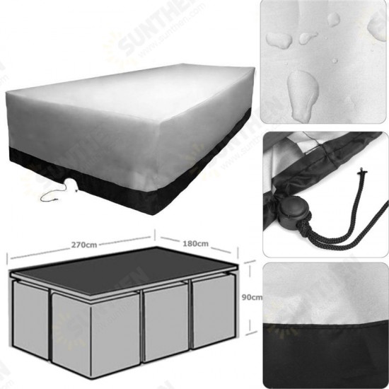 270x180x90cm 600D Oxford 6 Seater Furniture Cover Outdoor Dust Rain UV Protection