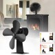 4 Blade Fireplace Fan Eco Friendly Quiet Winter Thermal Heat Power Fan Wood Burner Stove Fan Home Travel