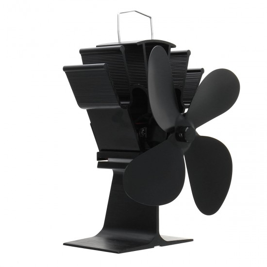 4 Blades Fireplace Fan Thermal Heat Power Stove Fan Wood Burner Fan