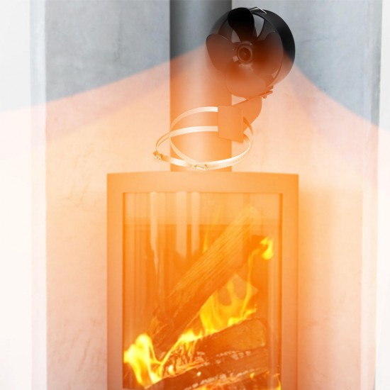 4 Blades Fireplace Fan Thermal Heat Power Stove Fan Wood Burner Fan Heat Power Fan